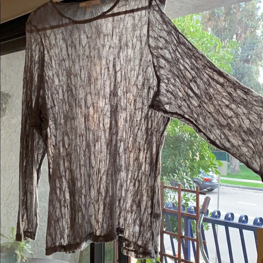 NWT Sejour Sheer Grey Knit Sweater 1x